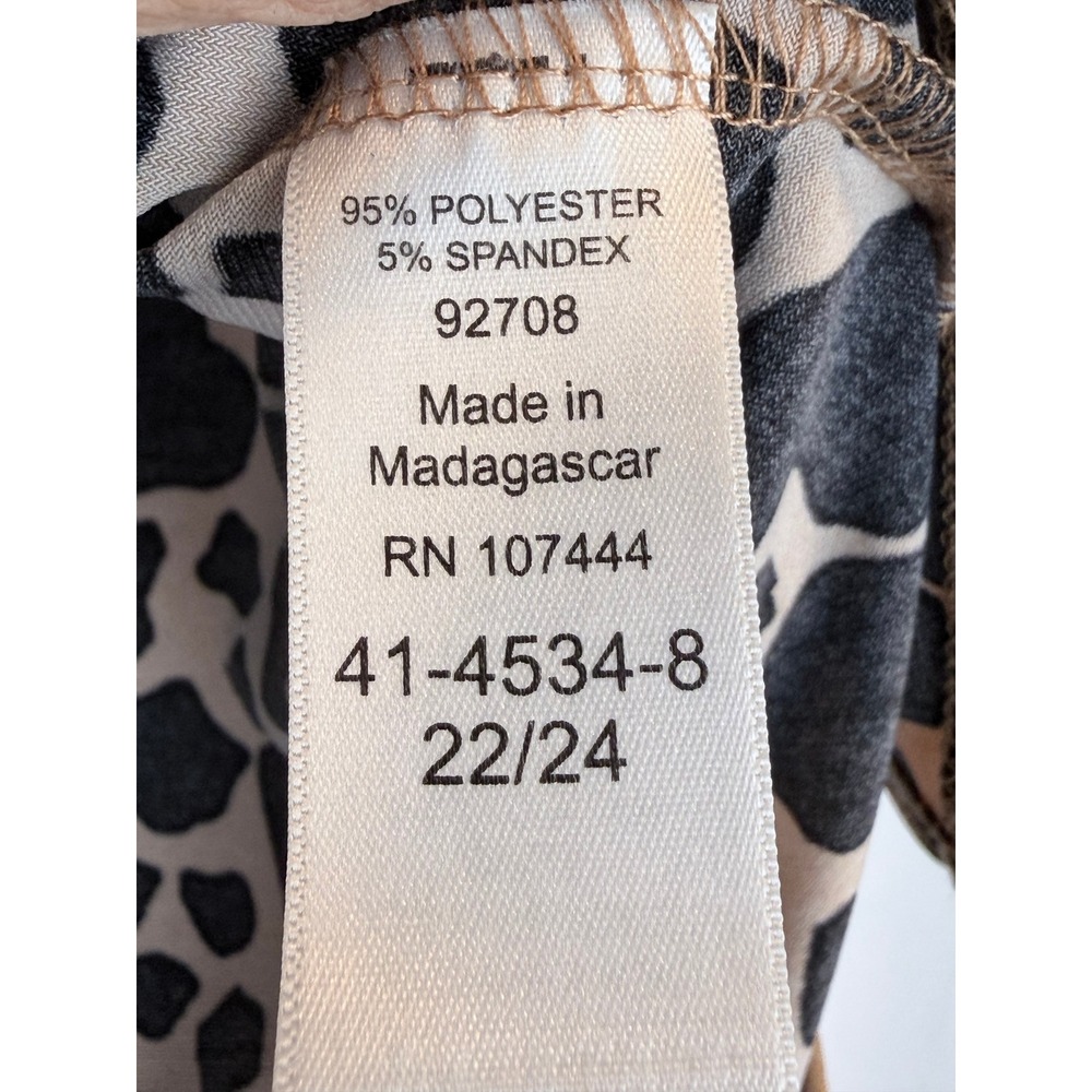 Jessica London Womens Animal Print Sleeveless Tank Top Tunic Tan Black 22/24 - Picture 3 of 5